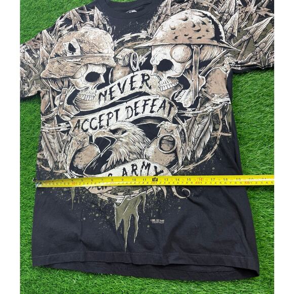 7.62 Design U.S. Army Never Accept Defeat T-Shirt Skull Eagle Graphic Men’s L - Picture 9 of 10